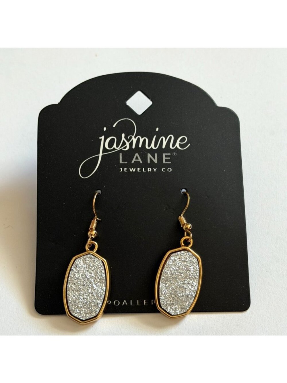 Jasmine Lane Jewelry Co. Hypoallergenic Druzy Oval Earrings-Gold Tone-New